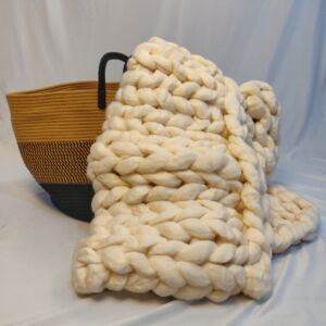 Merino Wool Blanket – ‘The Emily’ Hand Knit Throw